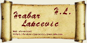 Hrabar Lapčević vizit kartica
